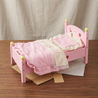 Wooden Doll Bed Decorative Pretend Play Bed Small Furniture Sturdy Eco-Friendly for Children