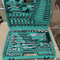 German Import 216-Piece 72-Tooth Auto Repair Tool Set with Socket Wrenches