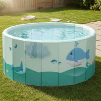 No-Inflation Kids Pool with Ocean Balls Portable Foldable Pool with Toys Easy to Store Quick-Setup for Toddlers, Families, Garden, Home