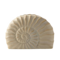 Spiral Shell Tissue Holder Sculptural Home Decor Accessory Light Beige