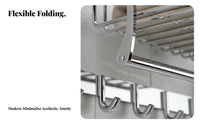 Space-Saving Collapsible Wall Rack Rustproof Foldable Towel Holder Multi-Functional Bathroom Organizer Easy Installation for Apartment Dwellers, Homeowners, Families