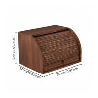 Wooden Desk Storage Cabinet Compact Size Tea Storage Box Curtain-Style Lid for Vanity