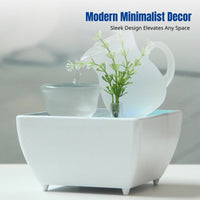 Modern Minimalist Glass Feng Shui Desktop Water Feature, Creative Home Office Decor