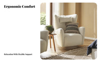 Upholstered Rotating Armchair Nordic Design Lounge Chair Highspine Support Plush Cushioning for Homeowners, Bedroom