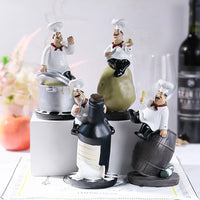 Nordic Handcrafted Creative Chef Figurine Home Decor Resin Craft for Wine Cabinet, Window, Restaurant, Bakery