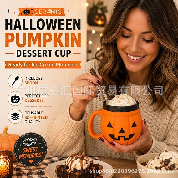 Halloween Pumpkin Dessert Cup Pint Cup Holder