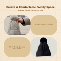 Women's fleece-lined knit hat, thick and warm