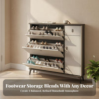 Tip-out Footwear Storage Unit Space-Saving Design Flip Drawer Footwear Storage Unit Modern Design for Apartment Dwellers, Homeowners, Hallway, Mudroom