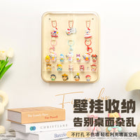 萌粒挂件双用收纳展示盒泡泡玛特手办盲盒壁挂式防尘展示架批发