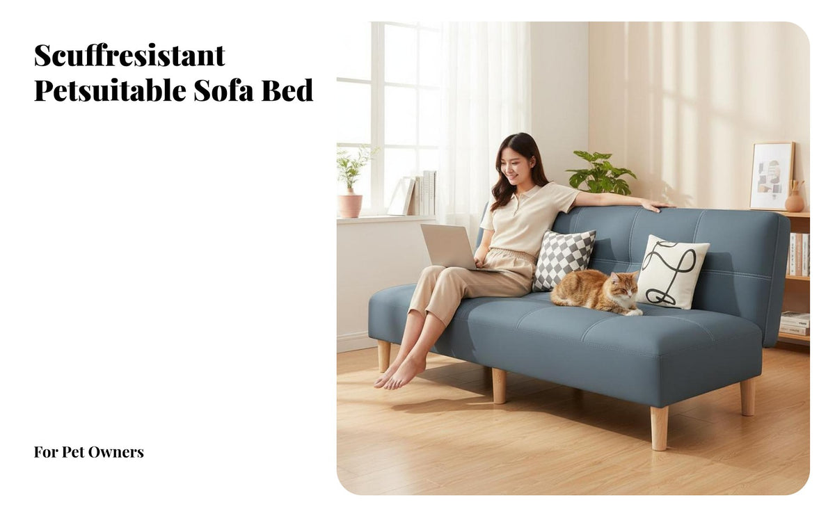 MultiPurpose Design Fold-down Futon Space-Saving Adjustable Backrest Loveseat Thick Cushion Sleeper Sofa Sturdy Frame for Apartment Dwellers, Office Workers, Homeowners, Studio Flat