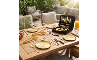 Stainless Steel Dining Cutlery Set Picnic Cutlery Set with Carrying Case Reusable Mess Kit for Camping, Picnics