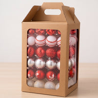 96 Pieces Christmas Ball Ornaments Shatterproof Christmas Ball Ornament Set Assorted Finishes Hanging Ornaments with Hanging Tops for Window Display