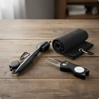 Golf Towel Brush Set 3-Piece Golf Club Cleaning Kit Metal Divot Tool for Golfers