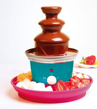 Three-Tier Stainless Steel Chocolate Fountain with Fruit Tray, 120V EU Plug, Black
