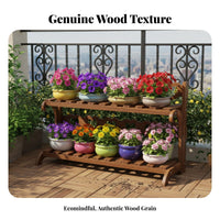 Multi-Tier Flower Rack Sturdy Construction Floor Standing Pot Holder for Balcony