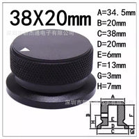 High-End Solid Aluminum Sandblasted Knurled Knob 34x20 38x20 for Audio Volume Control, Hole 6mm