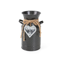 Vintage Metal Flower Pot with Galvanized Iron Finish