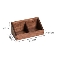 Wooden Tea Bag Box Slanted Top Coffee Packet Holder Divided for Break Room, Cafe