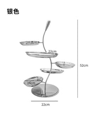 工厂直销不锈钢多层水果架酒店自助餐创意水果盘宴会金色展示架