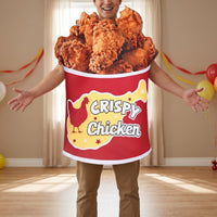 buckets of Fried Chicken Costume Easy to Wear Chicken buckets Costume Lightweight Tunic with Box for Cosplay