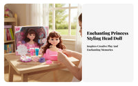 Makeup Doll Head Kit Gift Box Packaging Hairstyling Doll Head Pretend Play Easy to Design for Aspiring Stylists, Sleepovers