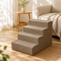 Pet Dog Stairs Ramp for Bed Sofa, Washable Sponge Steps for Small Medium Dogs, 3-5 Tiers