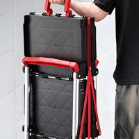 Foldable Three-Tier Tool Trolley Tray-Style Frame Three-Tier Utility Cart