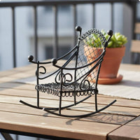 Dollhouse Rocking Chair Sturdy Construction Desktop Ornament Vintage Design