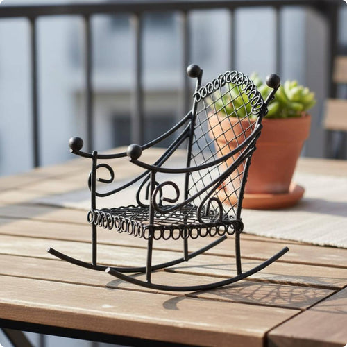 Dollhouse Rocking Chair Sturdy Construction Desktop Ornament Vintage Design