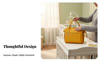 Pram Diaper Bag Multiple Compartments Convertible Diaper Bag Water-Resistant Oxford Material Multifunction Nappy Tote for New Moms, Daily Outings