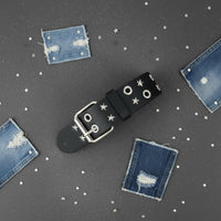 Star Eyelet Belt Gift Choice Double Prong Buckle Belt for Jeans, Women, Men
