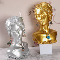 树脂项链耳环展示架人像首饰模特挂架树脂耳环创意艺术品展示拍摄