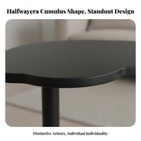 Puffy-Shaped Pedestal Table Movable Household Furniture Space Saving for Bedroom