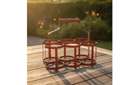 Beer Carrier Metal 6 Cup Drink Holder with Handle 6 Bottle Rack for Hosts