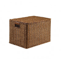 Lidded Storage Box Multipurpose Braided Container Box Dust-Resistant Lid Household Organizer for Study