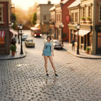 Dress Miniature Figurine Realistic Detail 1/64 Scale Female Figurine Detailed Resin Female Figure for Hobbyists
