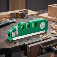 Multi-Function Laser Level with Tape Measure Handheld Laser Level Ruler Imperial Metric for Picture Hanging, Shelf Installation