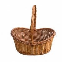 Oval Wicker Basket with Handle Tapered Oval Wicker Basket Artisanal