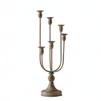 Five-Arm Candle Holder Vintage 5-Arm Candelabrum Metal for Dining Tables