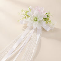 Artificial Flower Decoration with Lace Long-Lasting Bouquet with Ribbon Lifelike