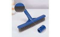 10-Inch Pool Brush with Stainless Steel Bristles Heavy-Duty Pool Brush with Wire Bristles Premium Quality Compatible for Swimming Pools