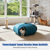 Flower-Shaped Feline Tunnel Year-Round Use Pet Bed Detachable Design Easy to Clean for Felines, Kittens, Indoors, Living Room