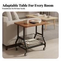 2-Tier Rolling End Table Minimalist Design 2-Tier Rolling representative of Small rooms