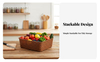 Rectangular Mesh basket Stackable Design Storage Basket Ventilated for Homemakers