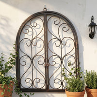 Wall Ornament with Scrollwork Arched Decor Symmetrical for Garden, Balcony