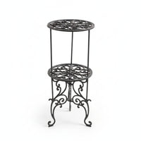 Wrought Iron Plant Stand Decorative Metal Flower Pot Holder Vintage for Balcony
