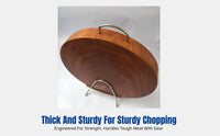 Round Cutting Board Reversible Design Butcher Block Cutting Board Handmade Prep Station for Butchers, Chefs