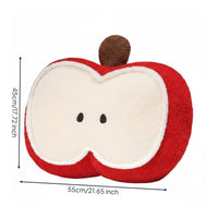 Cute Apple Throw Pillow Support Fruit Fuzzy Cushion Zippered Cover