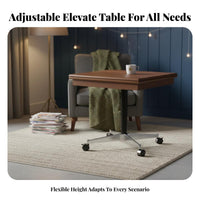 C-Shaped Rolling Table Foldable for Storage Living Room Furniture Easy to Move