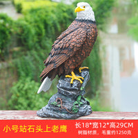 Lifelike Eagle Figurine Bronze Color Resin Craft Home Decor